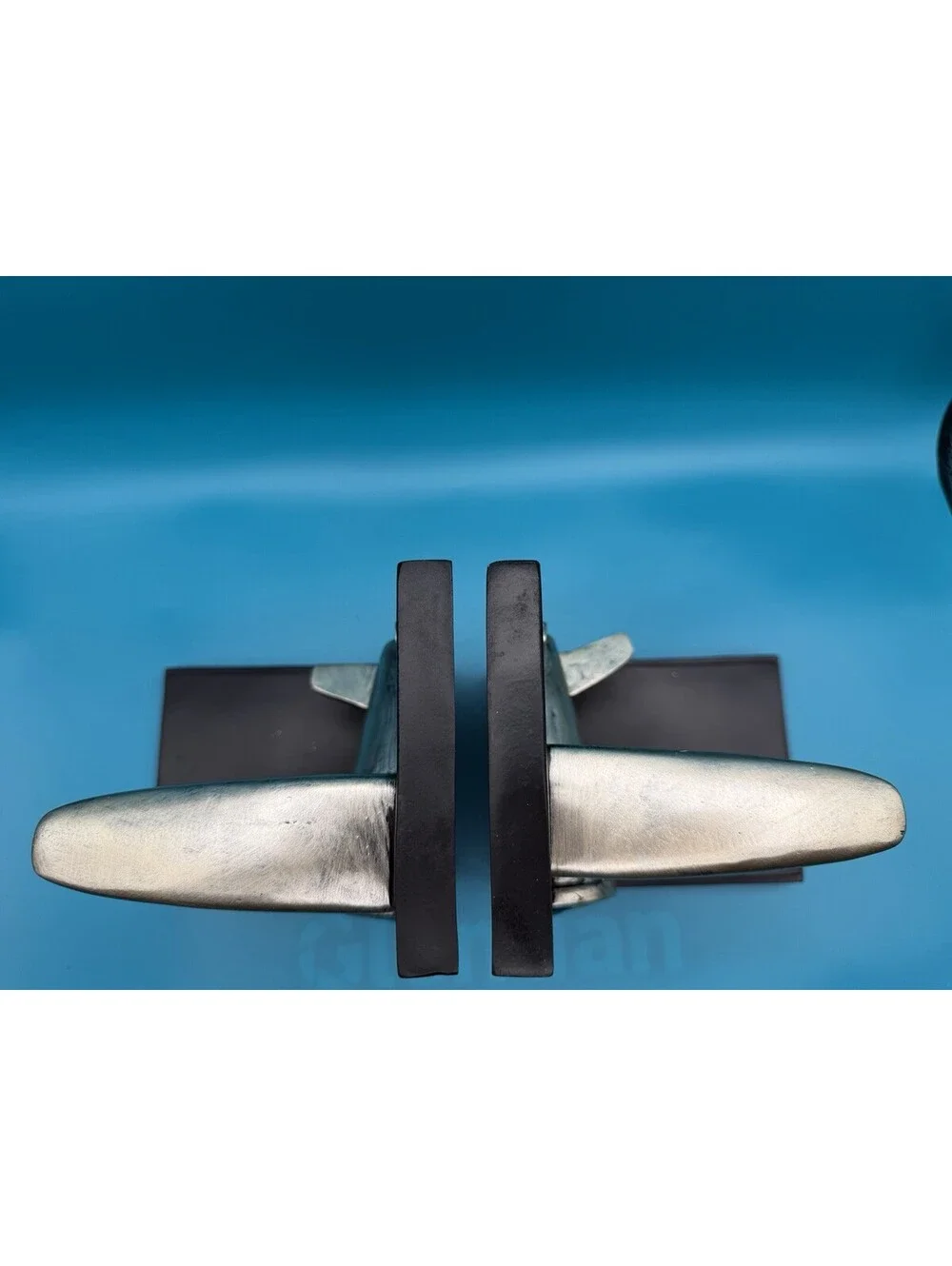 Vintage Biplane Bookends Aviation Airplane Pilot Decor Retro Book End Set